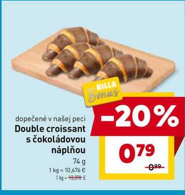 Double croissant s čokoládovou náplňou 74 g 