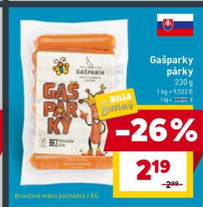 Gašparky párky 230 g 