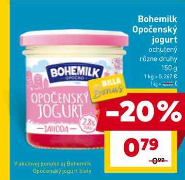 Bohemilk Opočenský jogurt ochutený rôzne druhy 150 g 