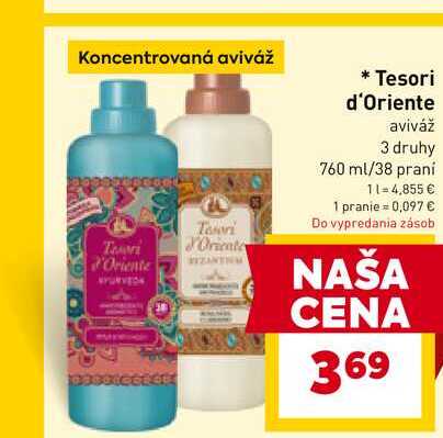 Tesori d'Oriente aviváž 3 druhy 760 ml/38 prani 