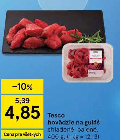 Tesco hovädzie na guláš, 400 g