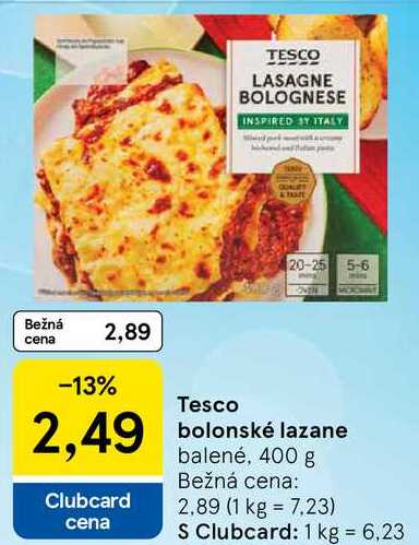 Tesco bolonské lazane, 400 g 