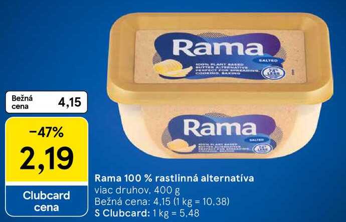 Rama 100% rastlinná alternatíva, 400 g