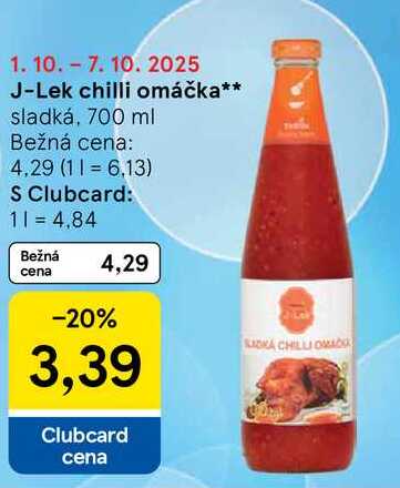 J-Lek chilli omáčka, 700 ml