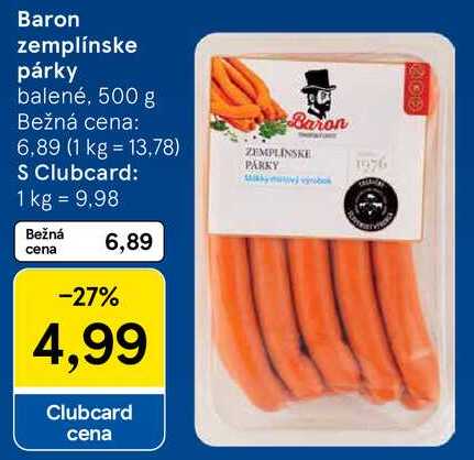 Baron zemplínske párky, 500 g
