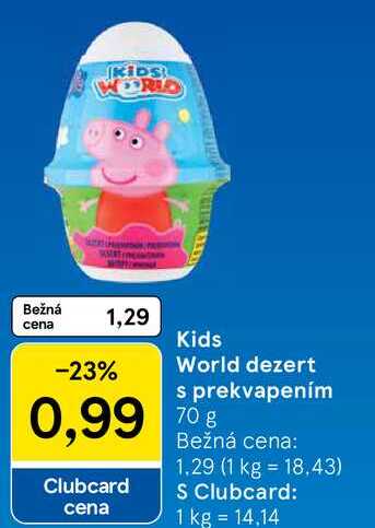 Kids World dezert s prekvapením, 70 g