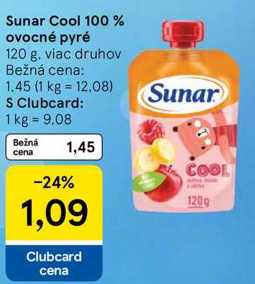 Sunar Cool 100 % ovocné pyré, 120 g