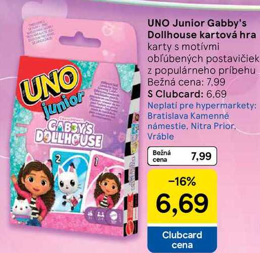UNO Junior Gabby's Dollhouse kartová hra 