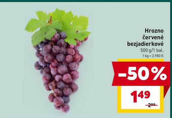 Hrozno červené bezjadierkové 500 g/1 bal.