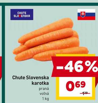 Chute Slovenska karotka praná voľná 1 kg 