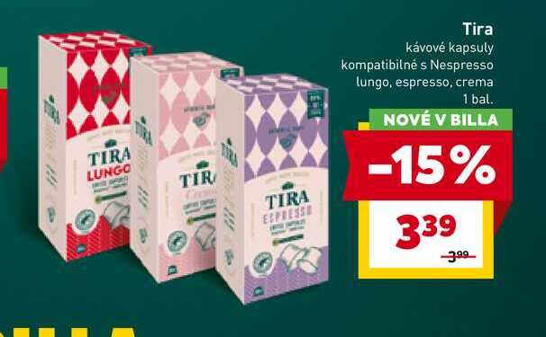 Tira kávové kapsuly kompatibilné s Nespresso lungo, espresso, crema 1 bal.