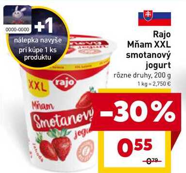 Rajo Mňam XXL smotanový jogurt rôzne druhy, 200 g