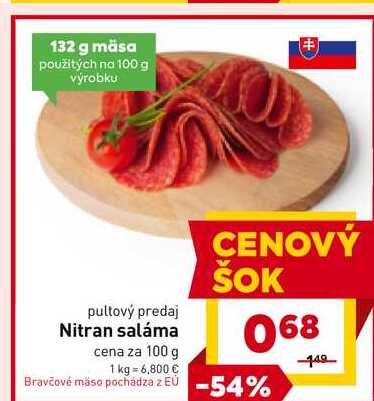 Nitran saláma cena za 100 g