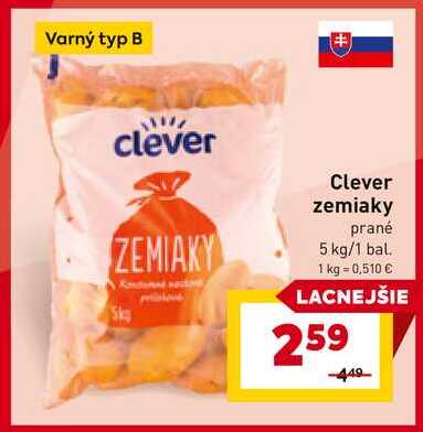 Clever zemiaky prané 5 kg/1 bal. 