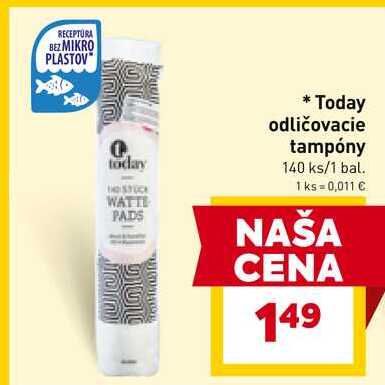 Today odličovacie tampóny 140 ks/1 bal. 