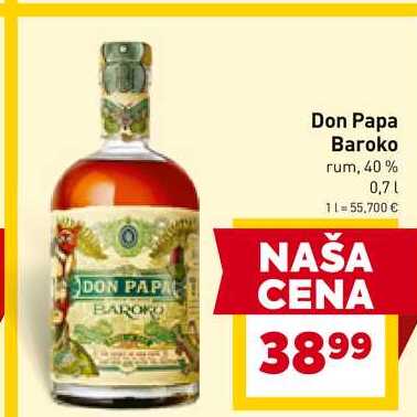 Don Papa Baroko rum, 40% 0,7l