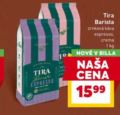 Tira Barista zrnková káva espresso, crema 1 kg 