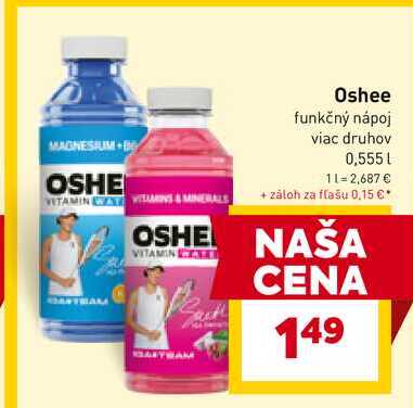 Oshee funkčný nápoj viac druhov 0,555 l