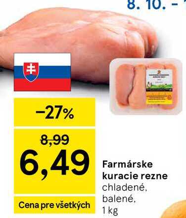 Farmárske kuracie rezne, 1 kg