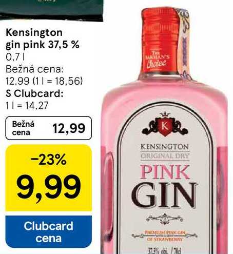Kensington gin pink 37,5%, 0,7 l