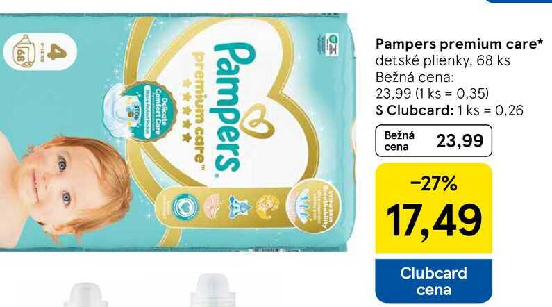 Pampers premium care, 68 ks 