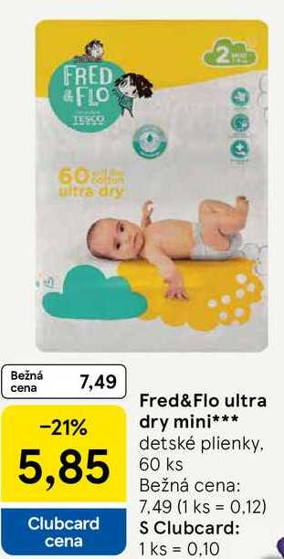 Fred&Flo ultra dry mini, 60 ks