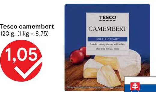 Tesco camembert, 120 g