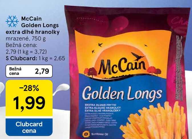 McCain Golden Longs extra dlhé hranolky, 750 g
