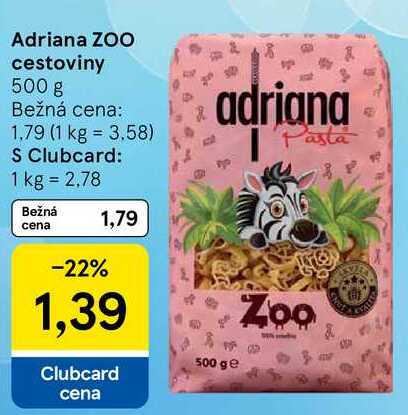 Adriana ZOO cestoviny, 500 g 