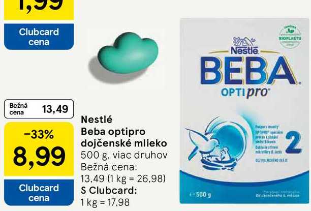 Nestlé Beba optipro dojčenské mlieko, 500 g