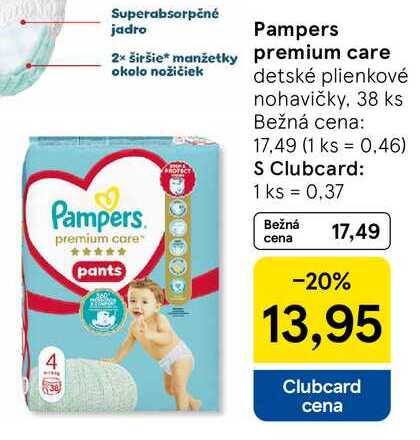 Pampers premium care, 38 ks 