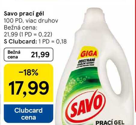 Savo prací gél, 100 PD