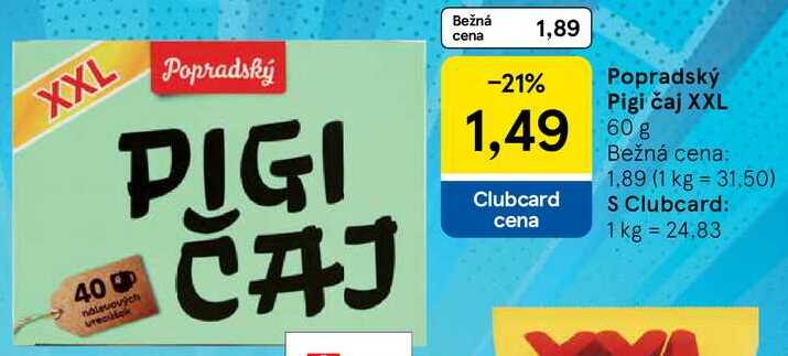 Popradský Pigi čaj XXL, 60 g