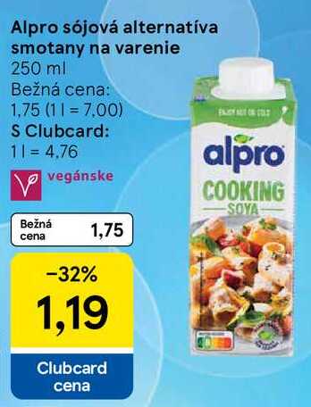Alpro sójová alternatíva smotany na varenie, 250 ml 