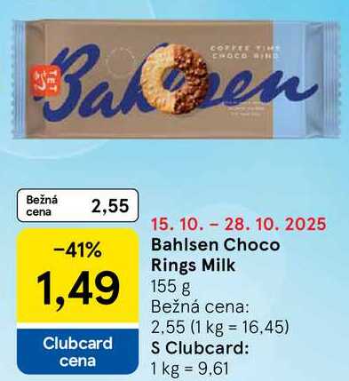 Bahlsen Choco Rings Milk, 155 g