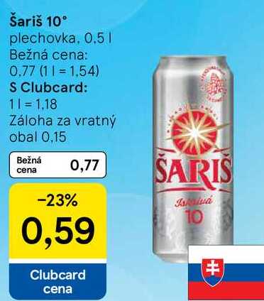 Šariš 10°, 0,5 l 