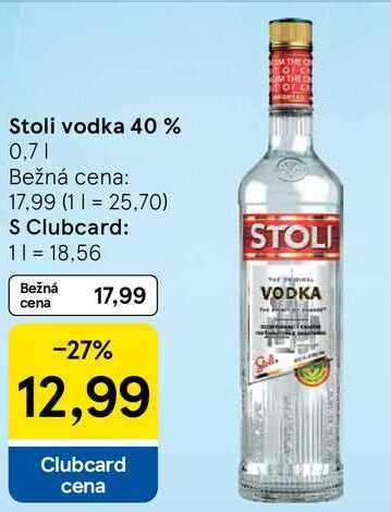 Stoli vodka 40 %, 0,7 l 