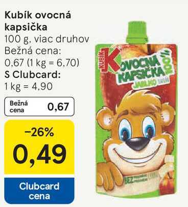 Kubík ovocná kapsička, 100 g