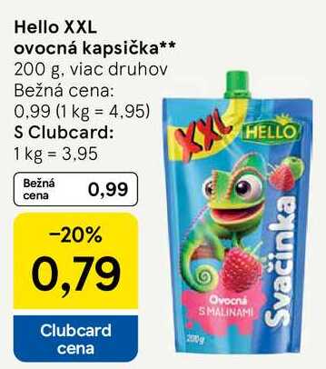 Hello XXL ovocná kapsička, 200 g