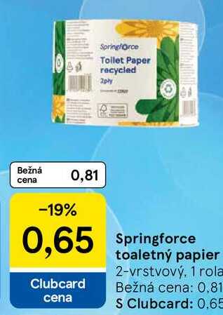 Springforce toaletný papier, 1 rola 