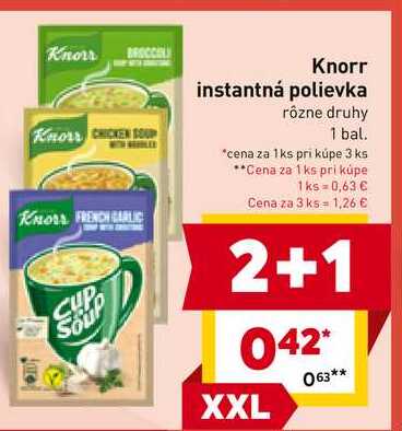 Knorr instantná polievka rôzne druhy 1 bal. 
