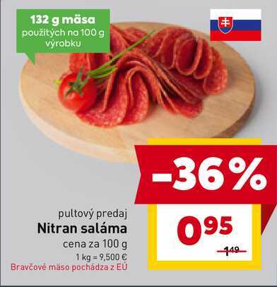 Nitran saláma cena za 100 g 