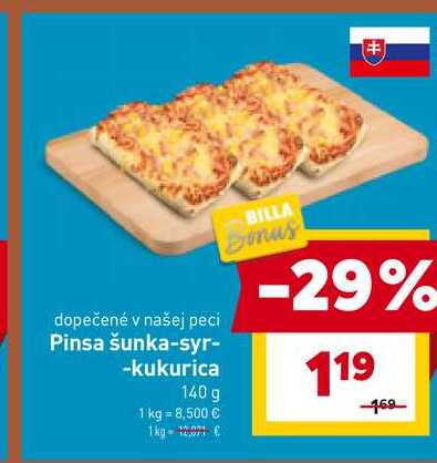 Pinsa šunka-syr-kukurica 140 g
