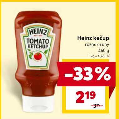 Heinz kečup rôzne druhy 460 g 