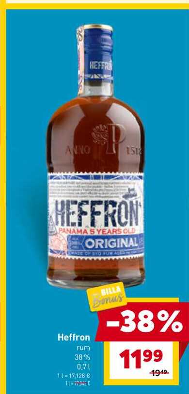 Heffron rum 38% 0.7l