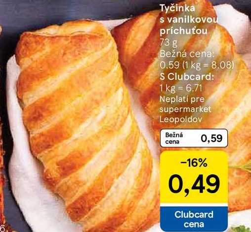 Tyčinka s vanilkovou príchuťou 73 g 