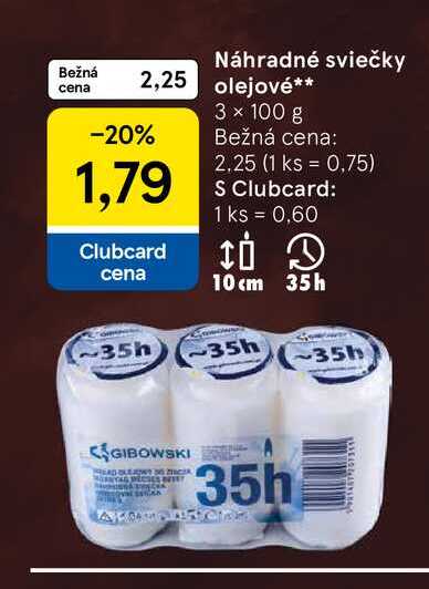 Bežná cena Náhradné sviečky olejové 3x100g