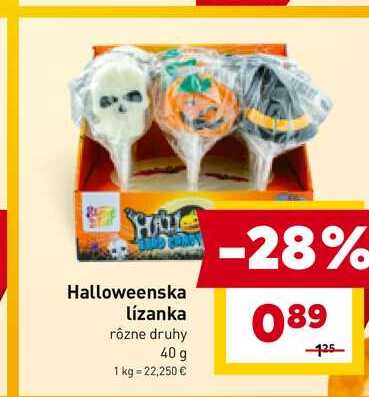Halloweenska Lízanka rôzne druhy 40 g