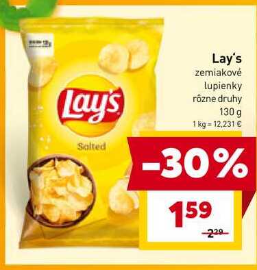 Lay's zemiakové lupienky rôzne druhy 130 g