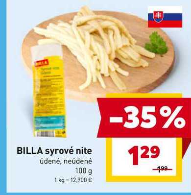 BILLA syrové nite údené, neúdené 100 g 